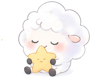 Nimbus the cloud sheep holding a star