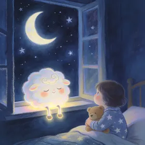 Bedtime story illustration in the Chalk & pastel style