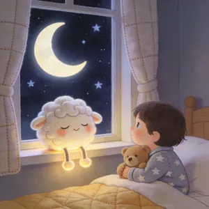 Bedtime story illustration in the Fuzzy felt style