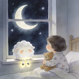 Bedtime story illustration in the Ink & watercolor style